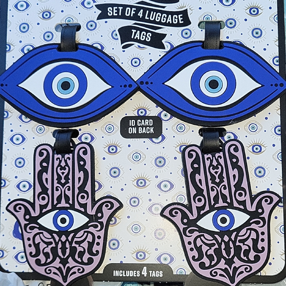 Evil Eye and hamsa Luggage Tags Set